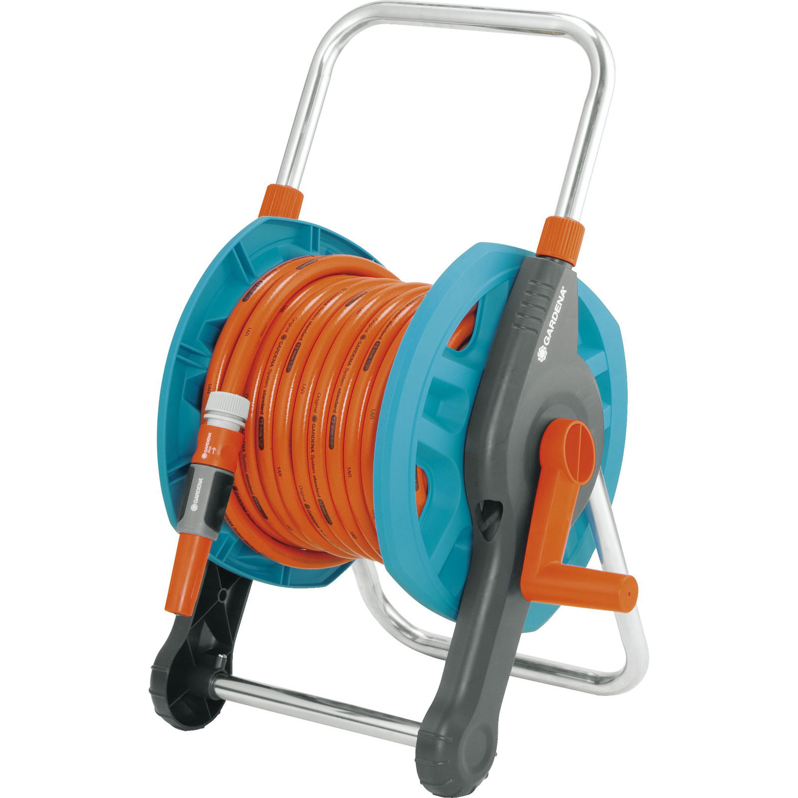 Hose Reel incl. Hose and Fittings Plastic, assembled, 20m Classic Hose 13mm (1/2"), Set (1x 18205 (18202+18264), 3x 18215, 1x 18213, 1x 18300); reel capacity: max. 40m 13mm (1/2") hose
