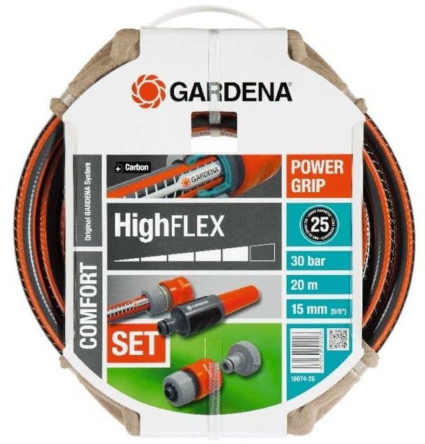 Highflex Hose (5/8") 20m w/f Power Grip; 15mm (5/8"); 20m; burst pressure: 30 bar; warranty: 25 year; Set (1 x 18202/5305, 1 x 18215, 1 x 18213, 1 x 18300)