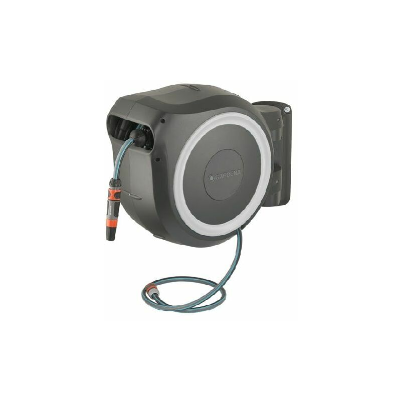 wall-mounted hose box rollup xl white, Plastic, assembled, 35m 13mm (1/2"), Set (1.5 m connecting hose 13mm (1/2"), 1x 18200, 1x 18201, 1x 18202, 1x 18215, 1x 18213, 1x 18300)