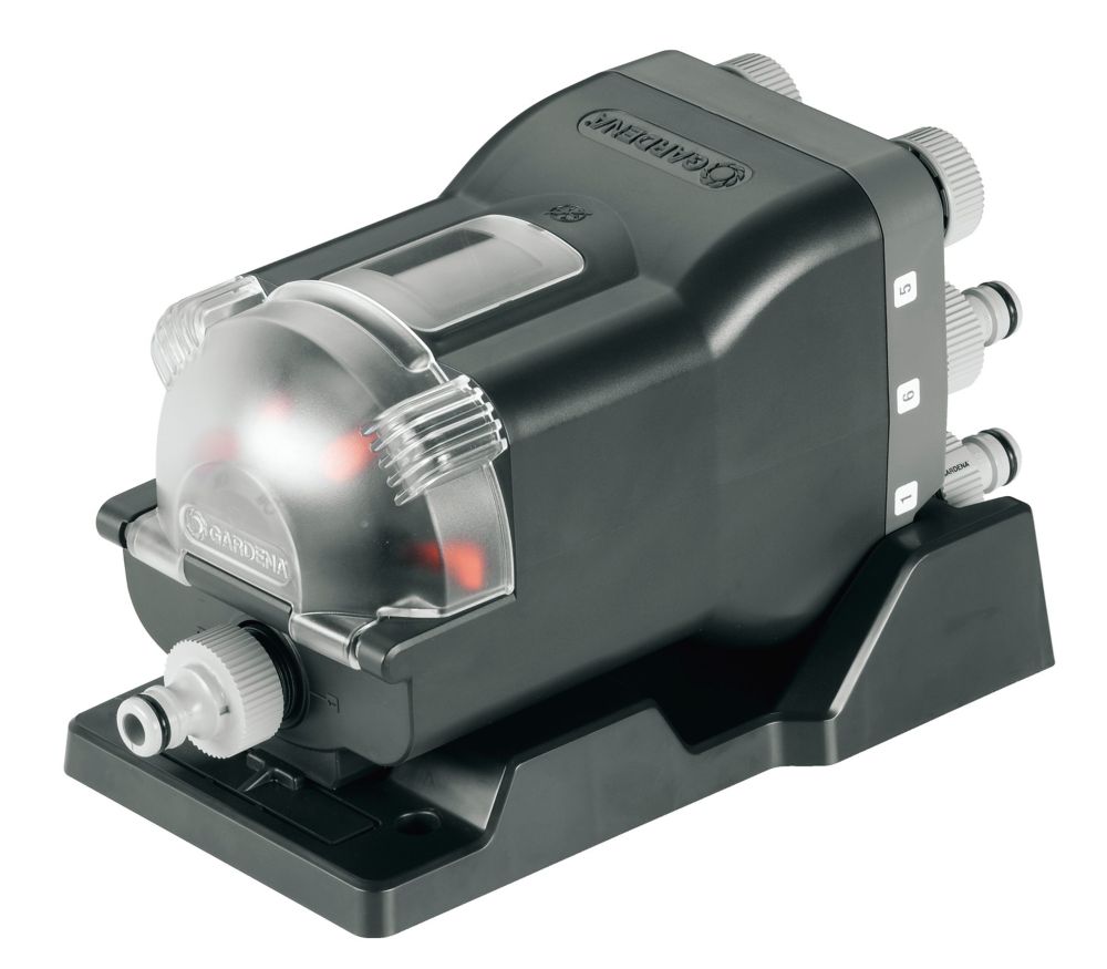 Automatic Water Distributor for irrigation of up to 6 garden areas row-by-row, combination with MasterControl recommended, setting levers for deactivating non-required outlets